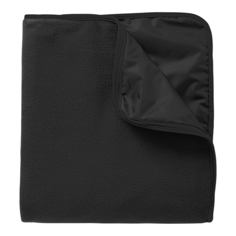 Port Authority TB850 Fleece & Poly Travel Blanket Black/Black