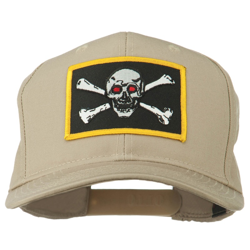 Red Eye Skull Choppers Patched Cap Khaki One Size