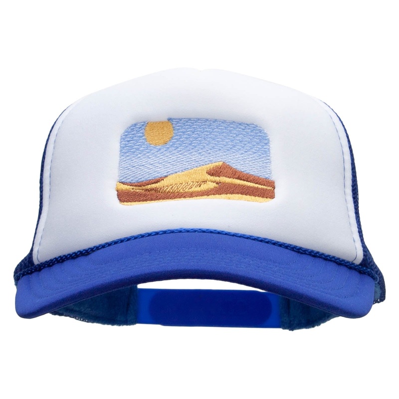Sand Dune Embroidered Foam Panel Mesh Snapback Royal White One Size