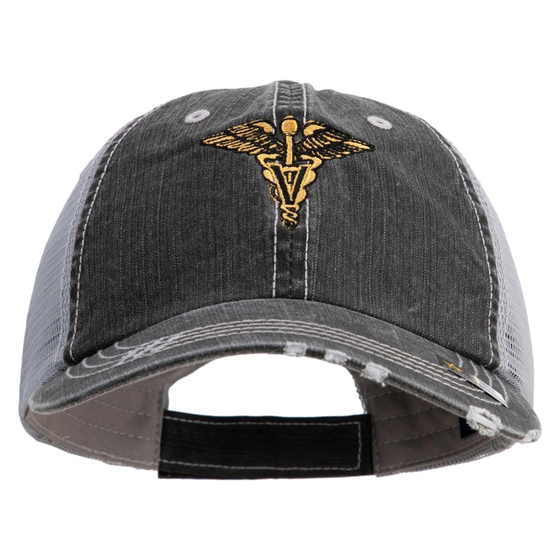 U.S. Army Veterinary Corps Embroidered Low Profile Special Cotton Mesh Cap Black One Size