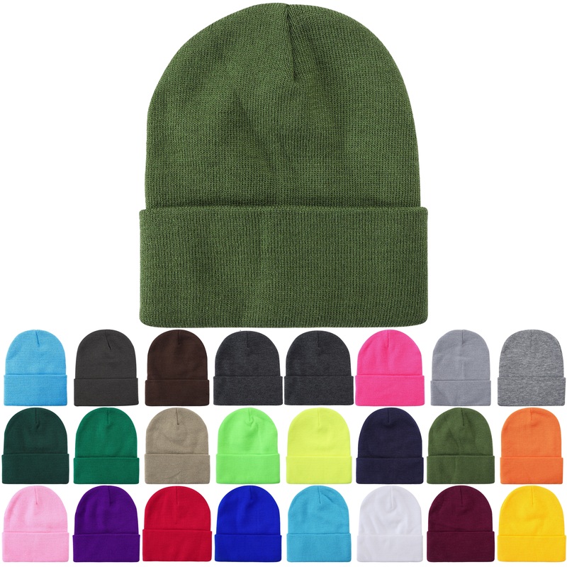Unbranded Long Knit Beanie, Blank Knit Cap Black