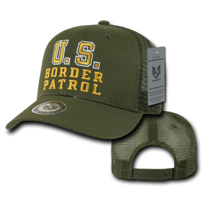 US Border Patrol Trucker Hat Mesh Baseball Cap Customs – Rapid Dominance S77 Olive
