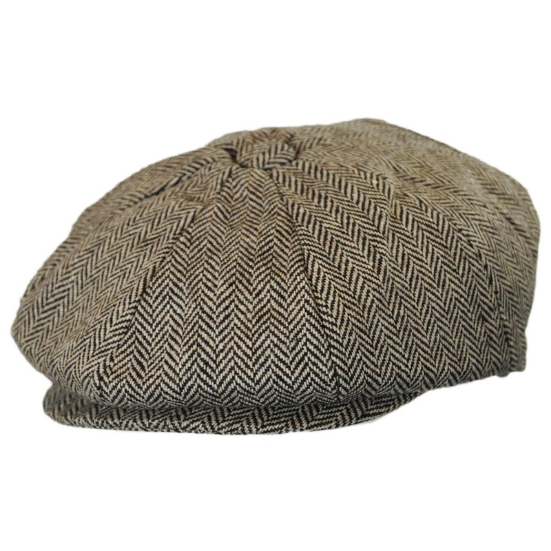 Wholesale Baby Herringbone Wool Blend Newsboy Cap B2B Pre-Pack BROWN (3) 42cm, (3) 44cm, (3) 46cm, (3) 48cm