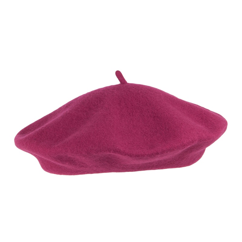 Wool Fashion Beret – Raspberry – Wholesale Pack – 200 Hats Prepack