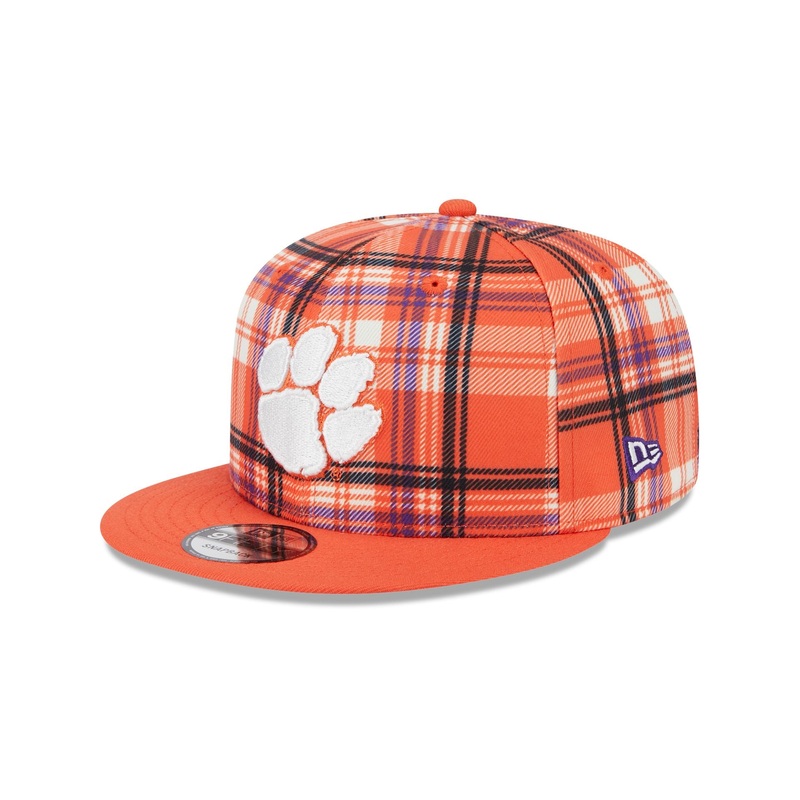 Clemson Tigers Plaid 9FIFTY Snapback Hat One Size