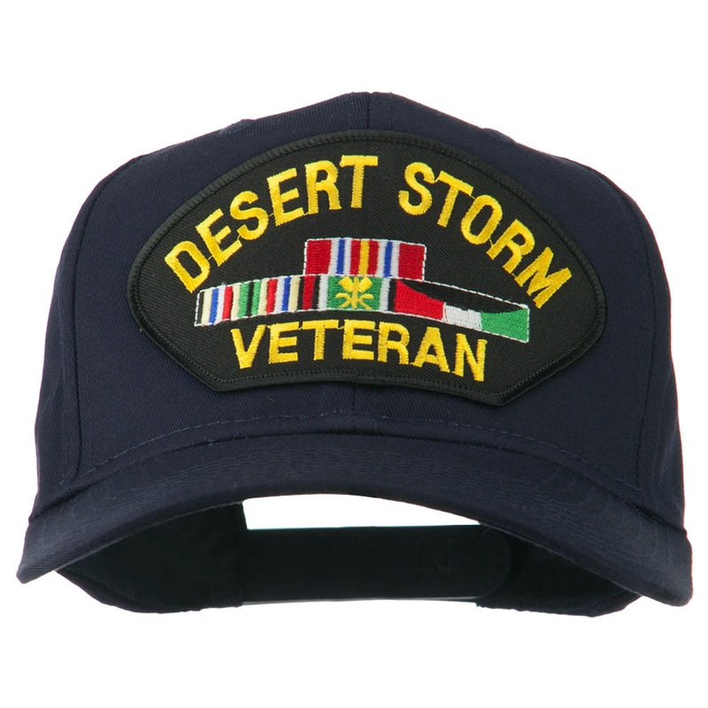 Desert Storm Veteran Patched Cotton Twill Cap Navy One Size