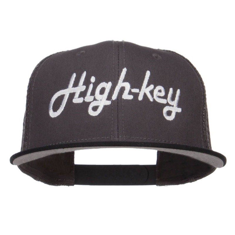 High Key Embroidered Premium Mesh Snapback Black Charcoal One Size