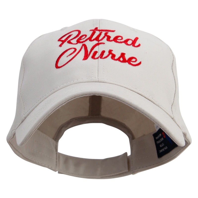 Retired Nurse Embroidered Low Profile Organic Cotton Cap Stone One Size