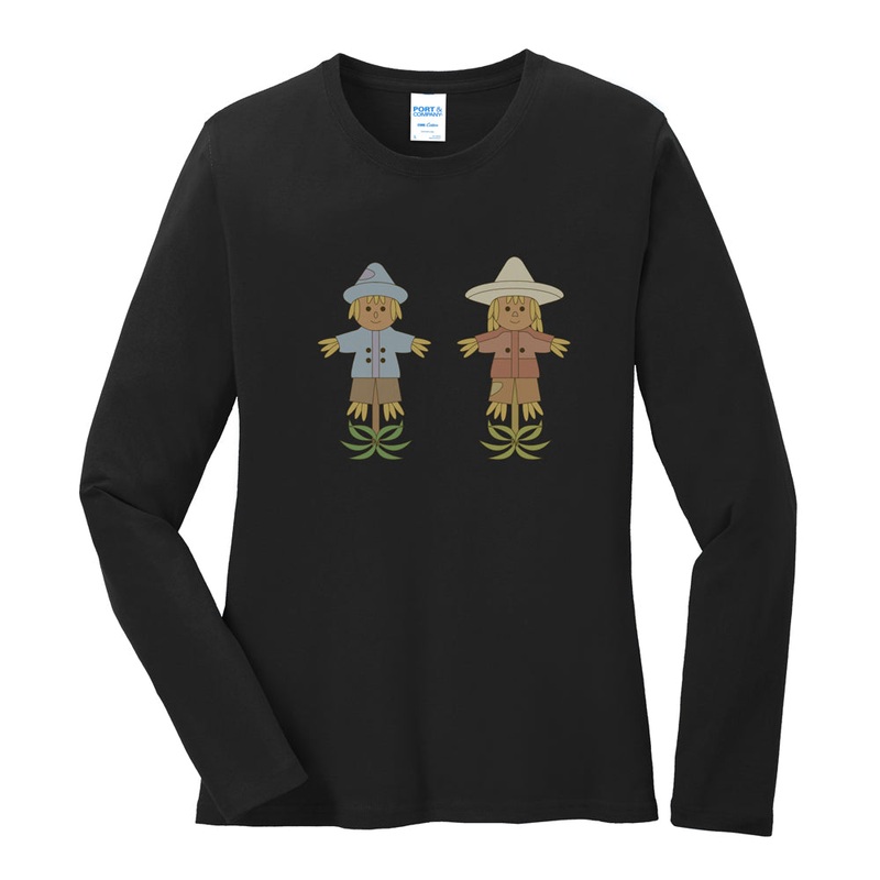 Scarecrows Set Long Sleeve Cotton Graphic Shirt Jet Black XL