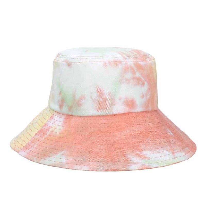 Tie Dye Splash Cotton Bucket Hat – Cappelli Straworld Coral Medium (57 cm)