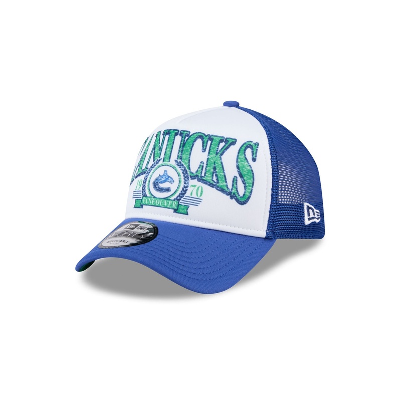 Vancouver Canucks Distressed 9FORTY A-Frame Trucker Hat One Size