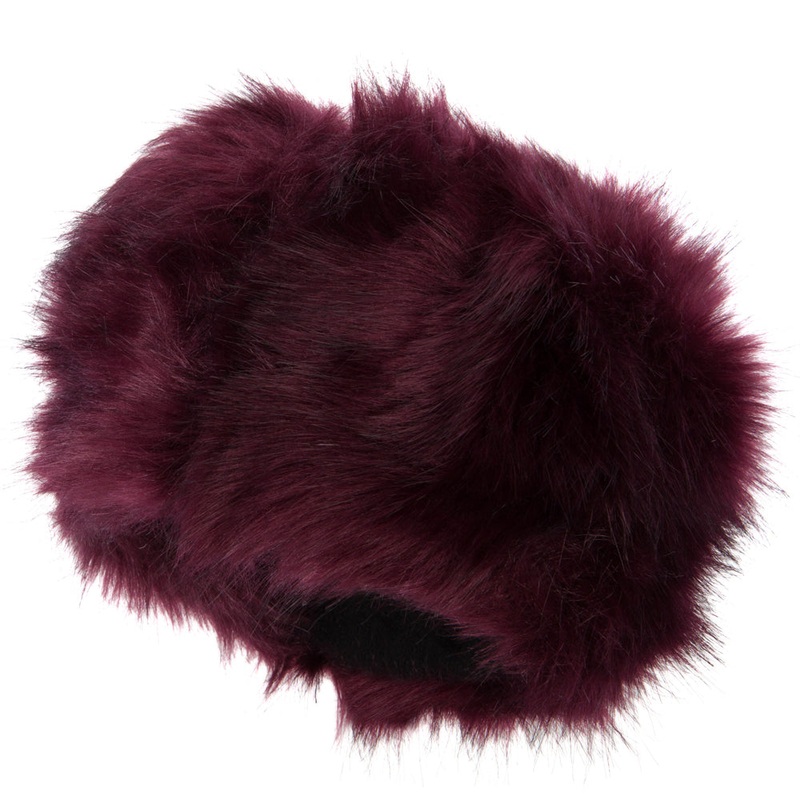 Women’s Polyester Faux Fur Quilted Lining Bucket Hat Purple One Size