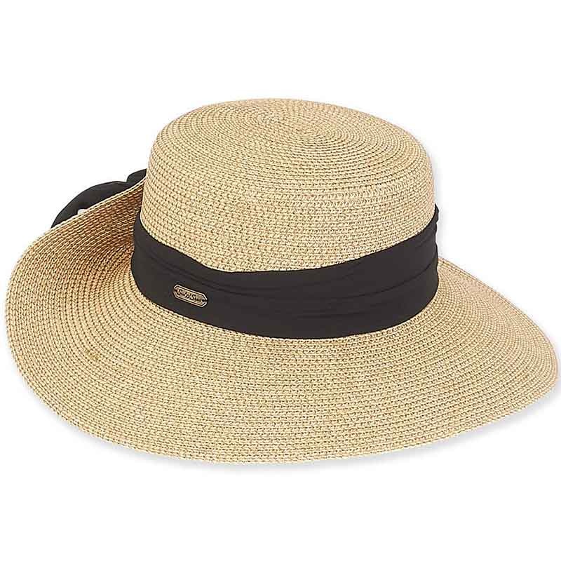 XL Size Women’s Hats: Wide Brim Pinned Up Back Sun Hat  – Sun ‘N’ Sand Hats Tan XL (61 cm)