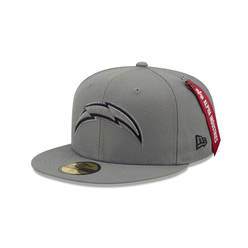 Alpha Industries X Los Angeles Chargers Gray 59FIFTY Fitted Hat 7