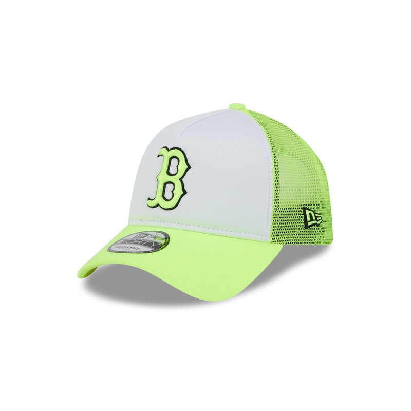 Boston Red Sox Hi Vis Doodle 9FORTY A-Frame Trucker Hat One Size