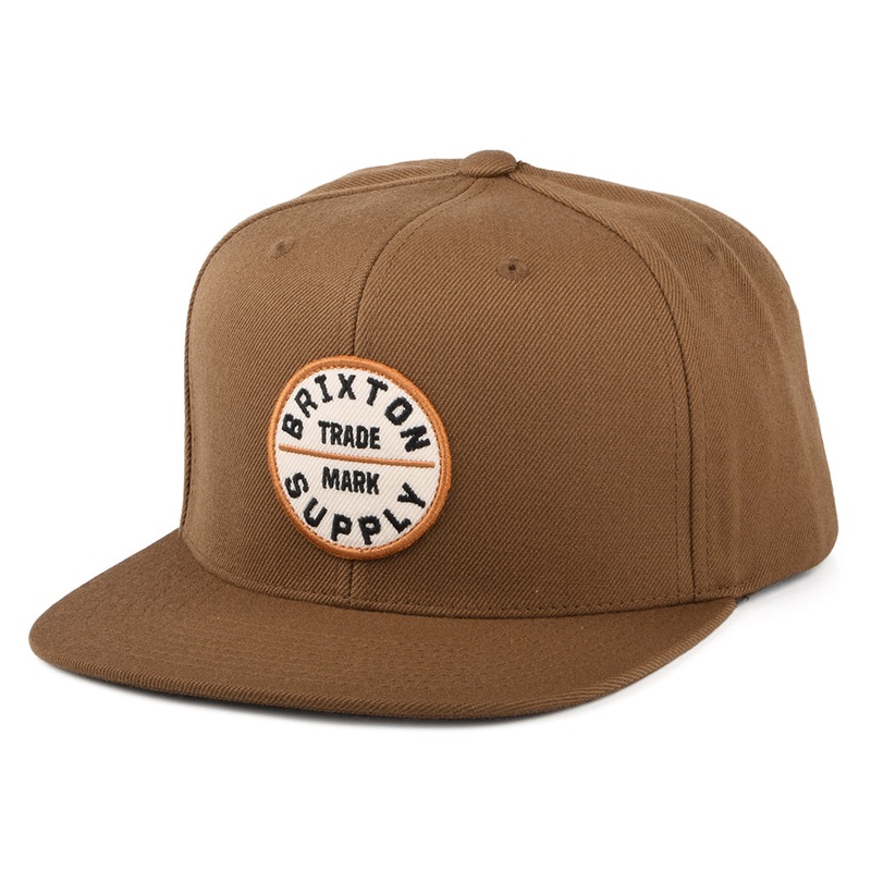 Brixton Hats Oath III Snapback Cap – Light Brown Adjustable