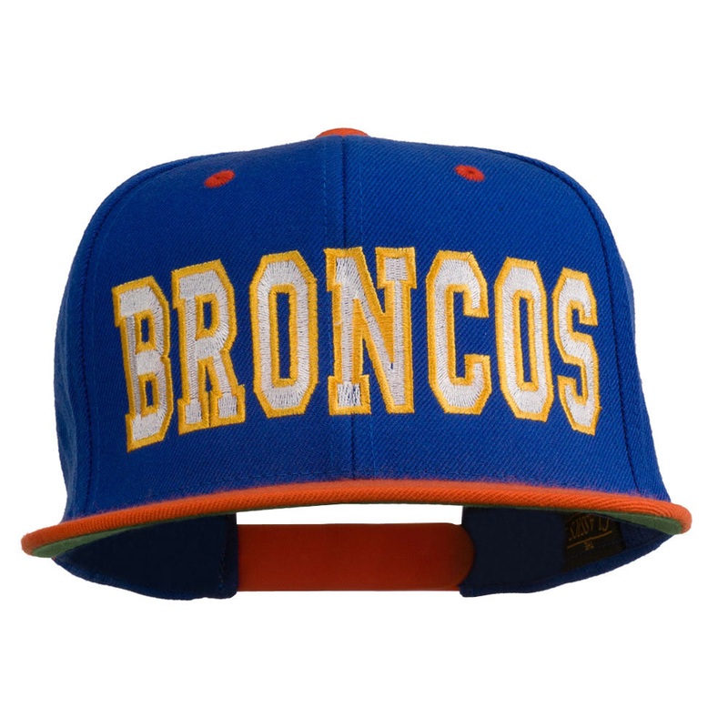 Broncos Embroidered Snapback Cap Royal Orange One Size
