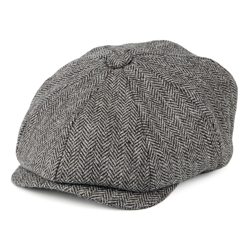 Christys Hats Bespoke Juventus Herringbone Newsboy Cap – Grey S