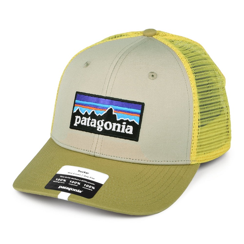Patagonia Hats P-6 Logo Organic Cotton Trucker Cap – Tan-Yellow Adjustable