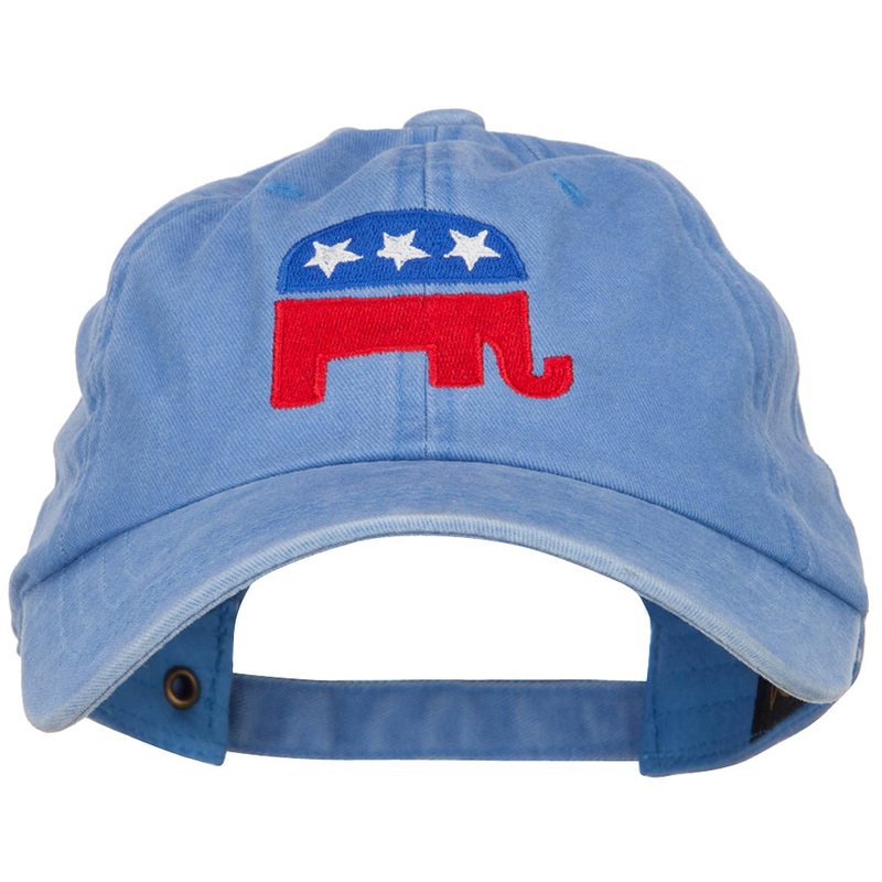 Republican Elephant USA Embroidered Dyed Unstructured Cap Blue One Size