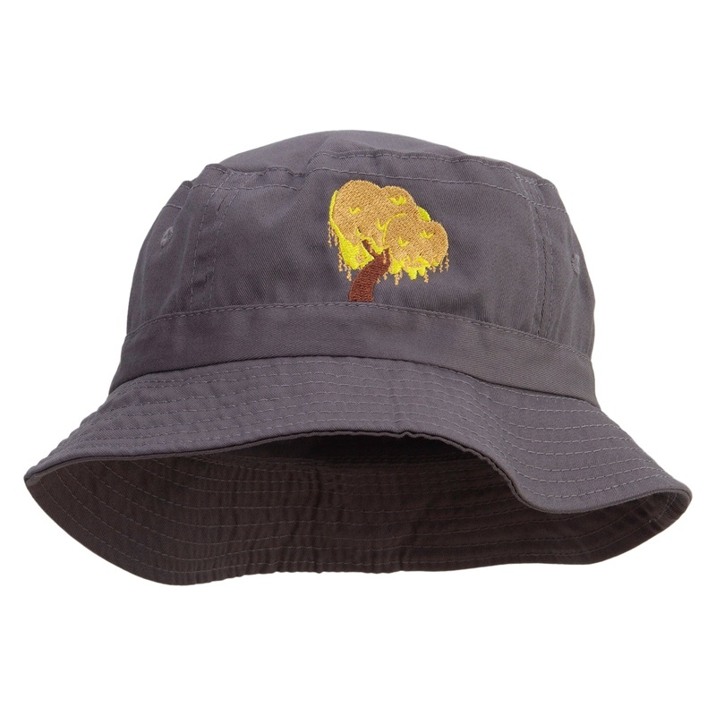 Sauce Tree Embroidered Bucket Hat Charcoal One Size