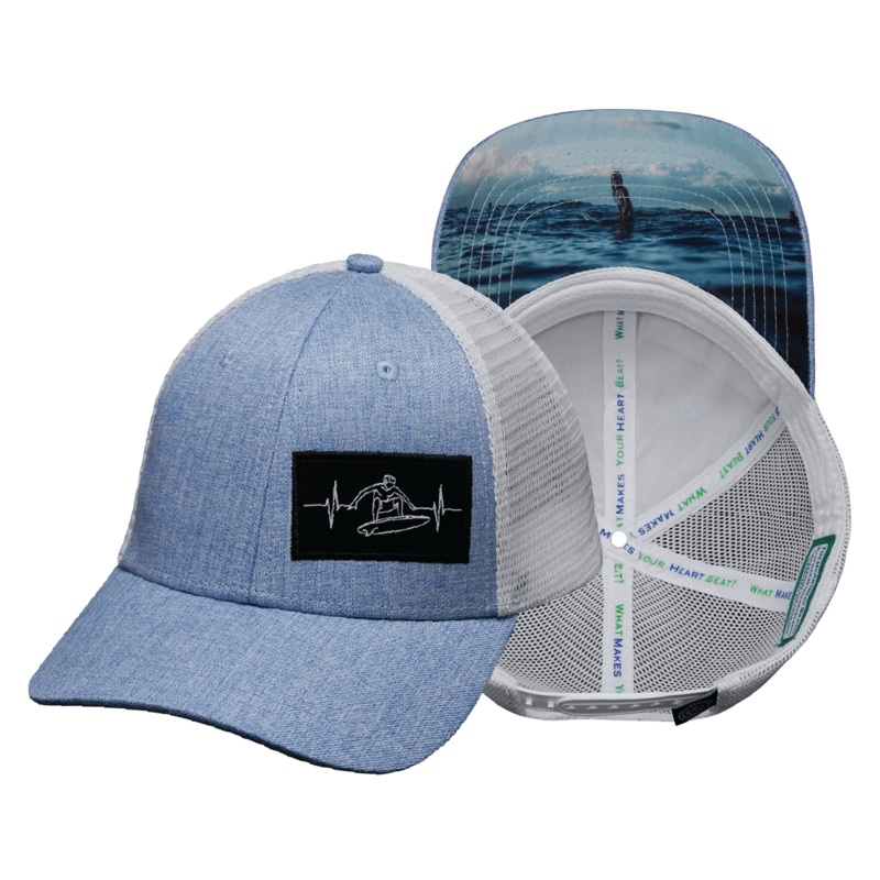 Surf Hat – Low Profile – Light Blue / White – Trucker Mesh