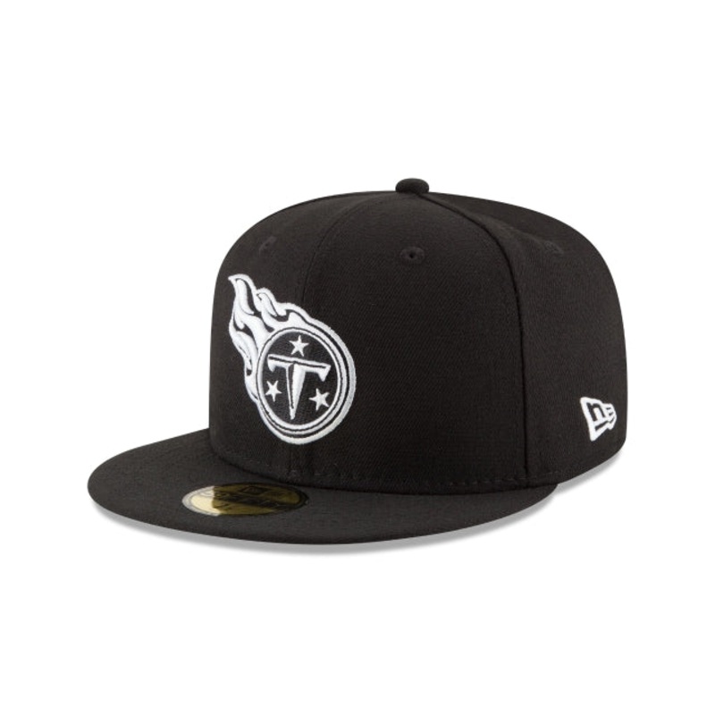 Tennessee Titans Black & White 59FIFTY Fitted Hat 6 7/8