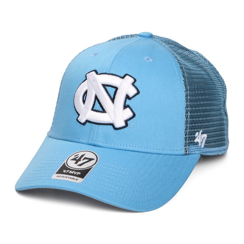47 Brand North Carolina Tar Heels Trucker Cap – NCAA Branson MVP – Light Blue Adjustable