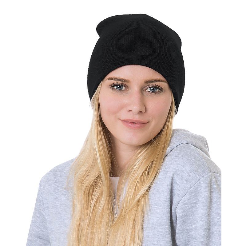 Bayside 3810 USA Made 100% Acrylic Beanie Black