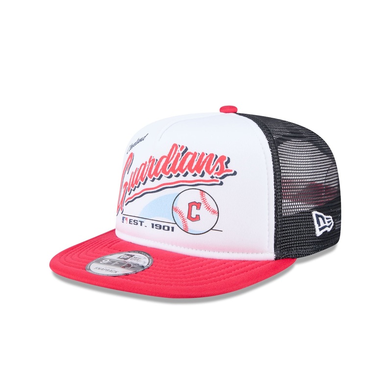 Cleveland Guardians Retro Script 9FIFTY A-Frame Trucker Hat One Size