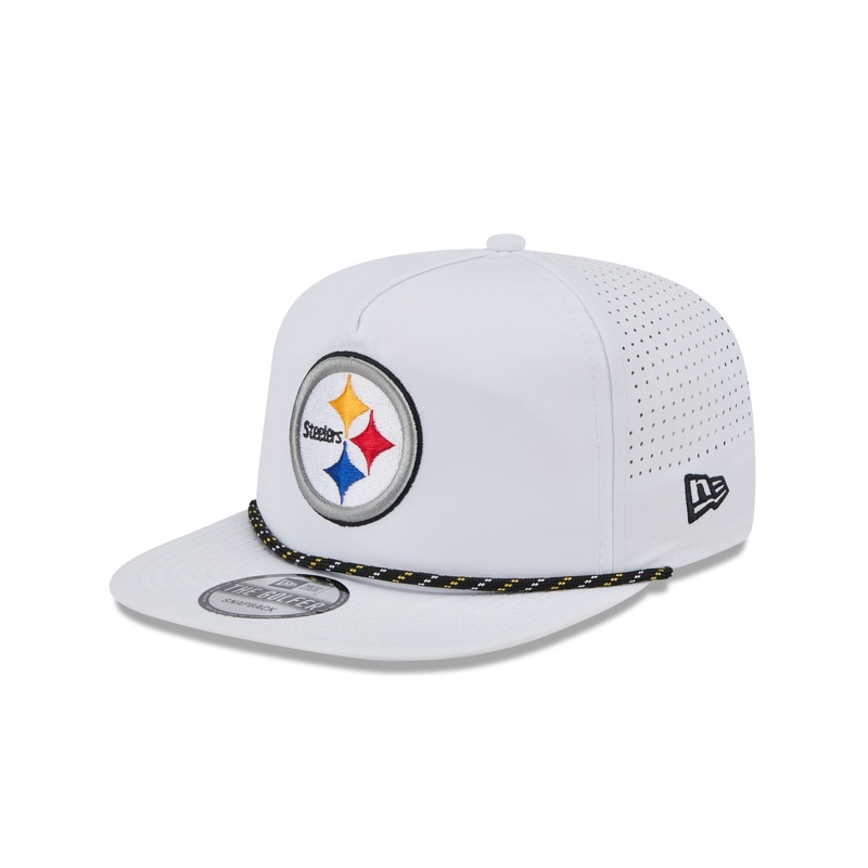 Pittsburgh Steelers Optic White Performance Rope Golfer Hat One Size