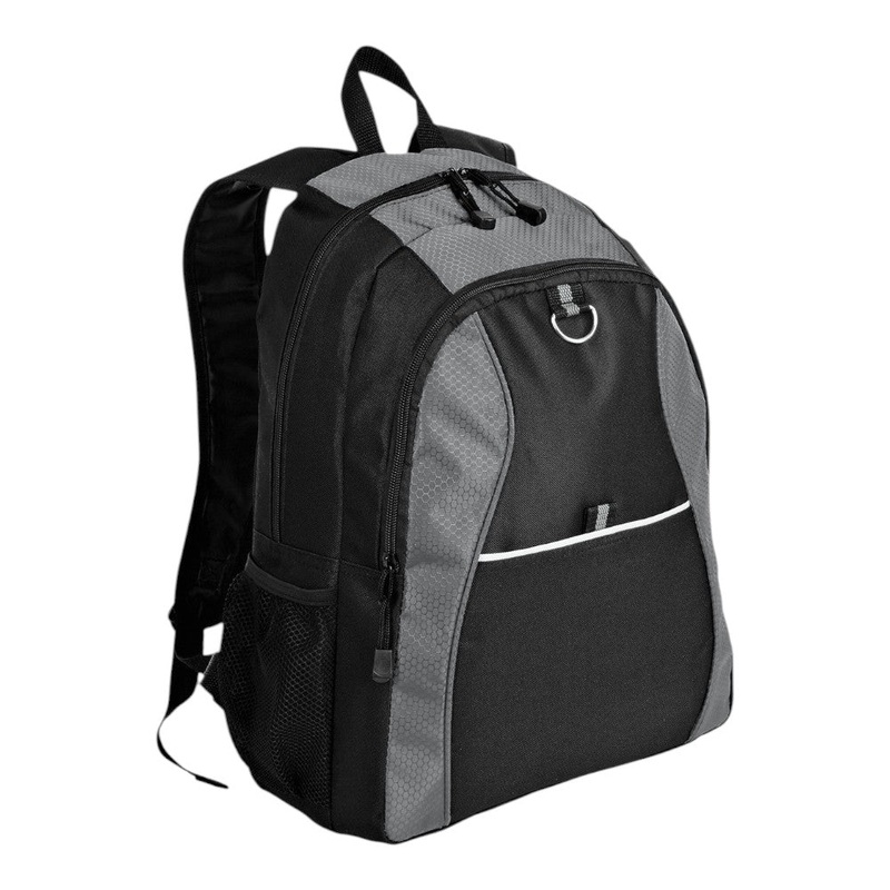 Port Authority BG1020 Contrast Honeycomb Backpack Grey/ Black