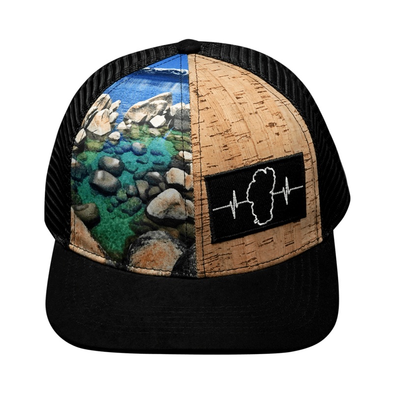 Tahoe Hat – Baseball Hat Fit – Cork Hybrid – Sand Harbor – Trucker Mesh