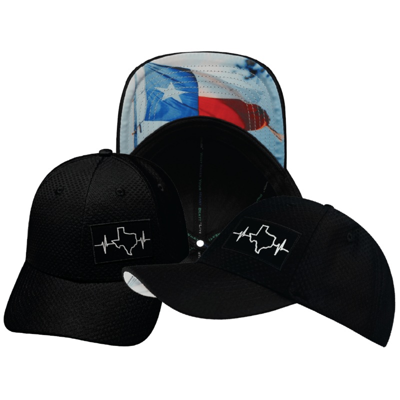 Texas Hat – Airmesh – Athletic Fit – Black – Fabric Back