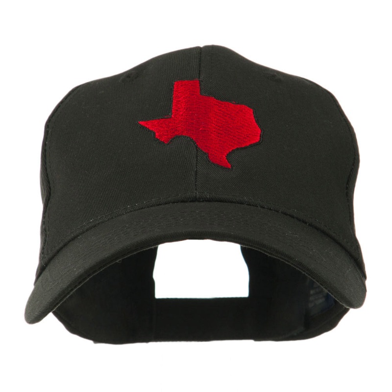 Texas State Outline Embroidered Cap Black One Size