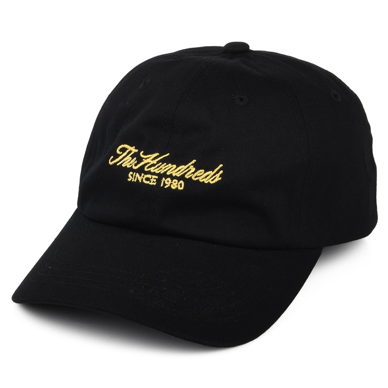 The Hundreds Rich Cotton Twill Strapback Cap – Black Adjustable