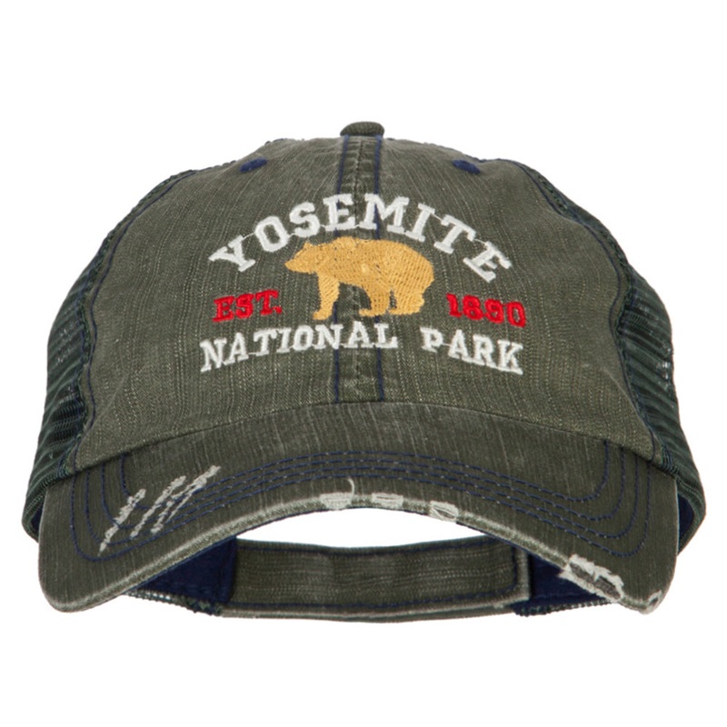 Yosemite National Park Embroidered Low Profile Mesh Cap Green One Size