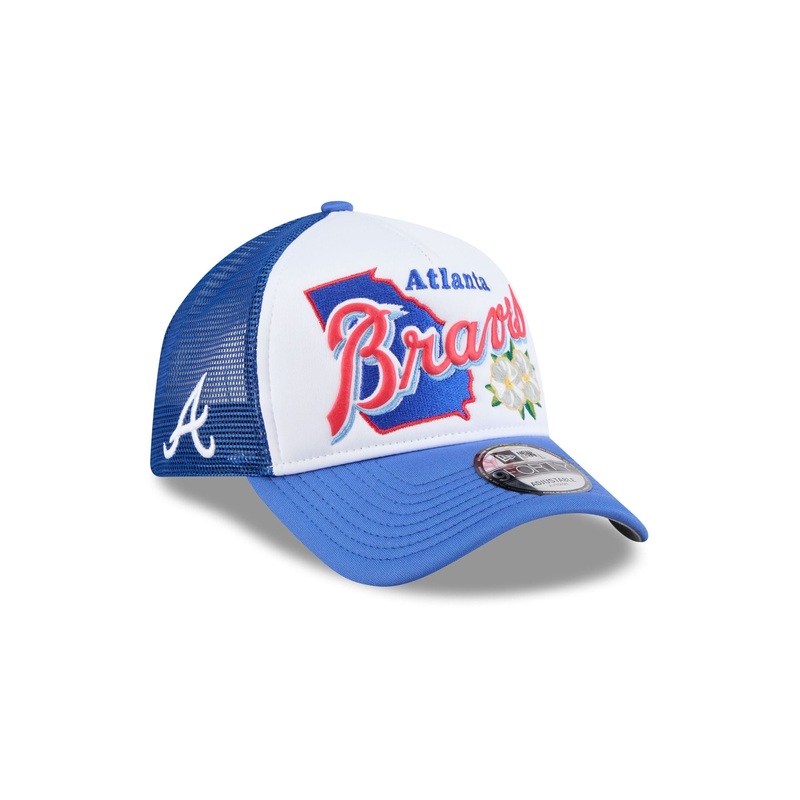 Atlanta Braves State Flower 9FORTY A-Frame Trucker Hat One Size