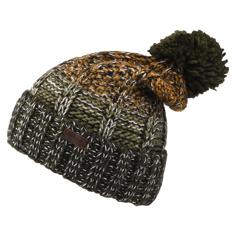 Barbour Hats Harlow Chunky Knit Bobble Hat – Olive 1-Size