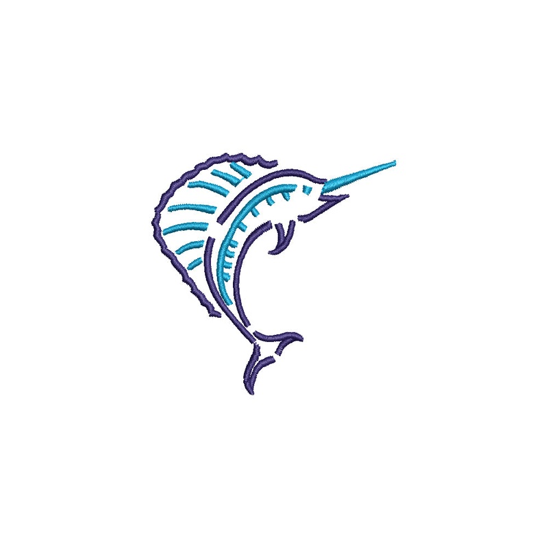 Blue Marlin Outline Default Title One Size