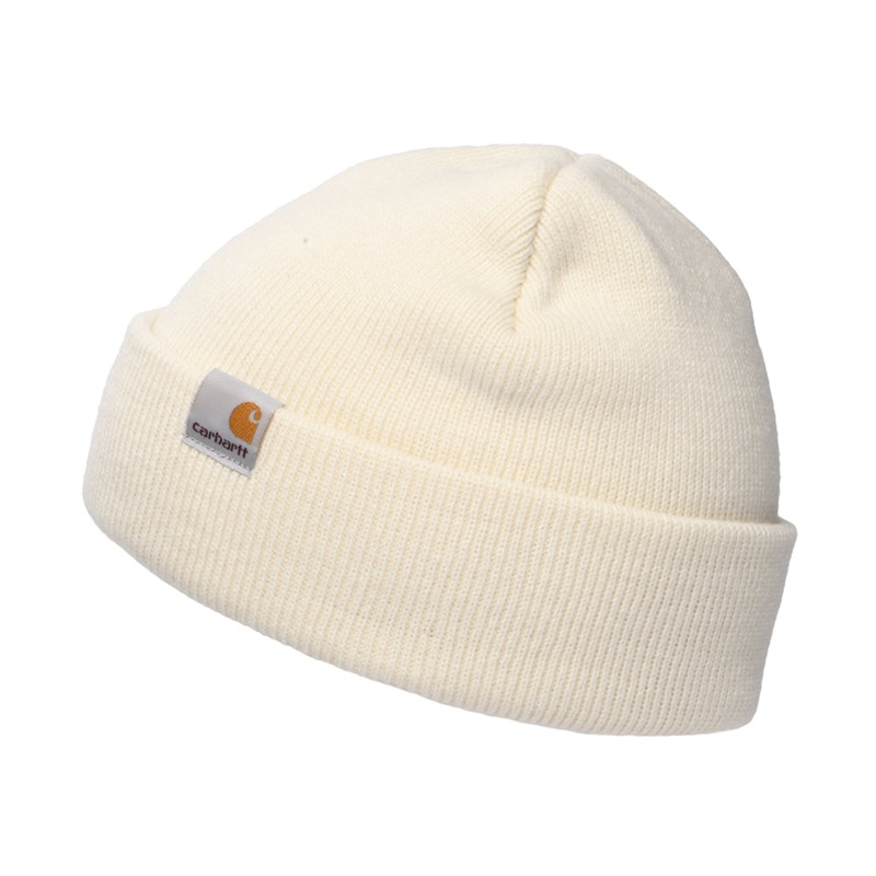 Carhartt WIP Hats Stratus Short Watch Beanie Hat – Off White 1-Size
