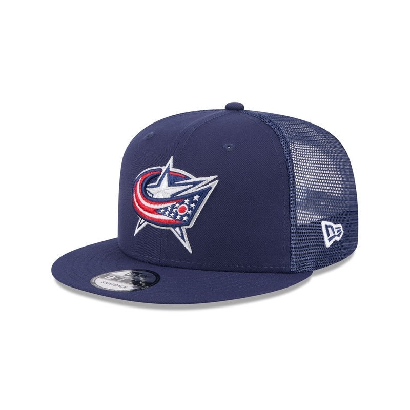 Columbus Blue Jackets Team Tag 9FIFTY Trucker Hat One Size