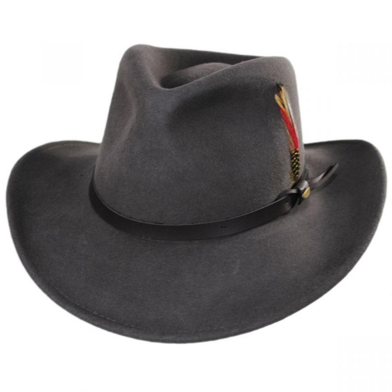 Dakota Wool Crushable Outback Hat GREY S