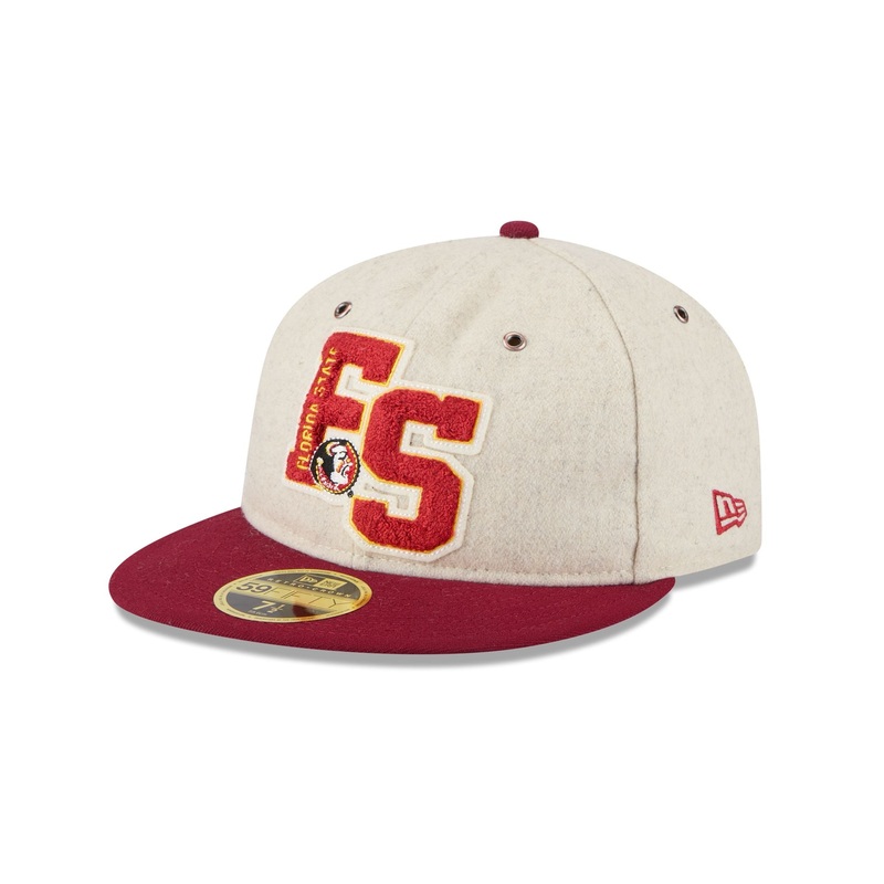 Florida State Seminoles College Vault Wool Letterman Retro Crown 59FIFTY Fitted Hat 7