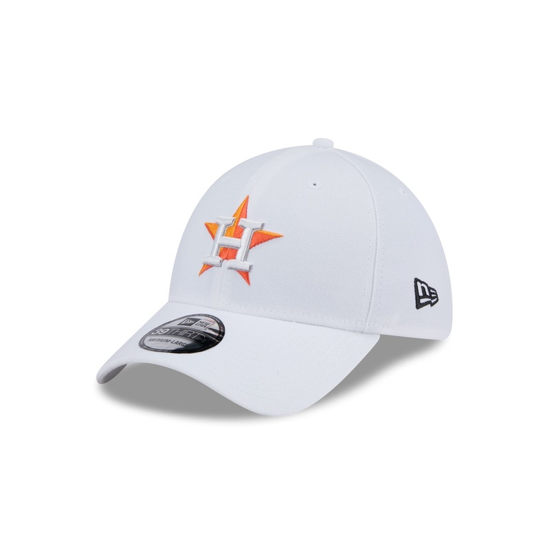 Houston Astros Optic White 39THIRTY Stretch Fit Hat S/M