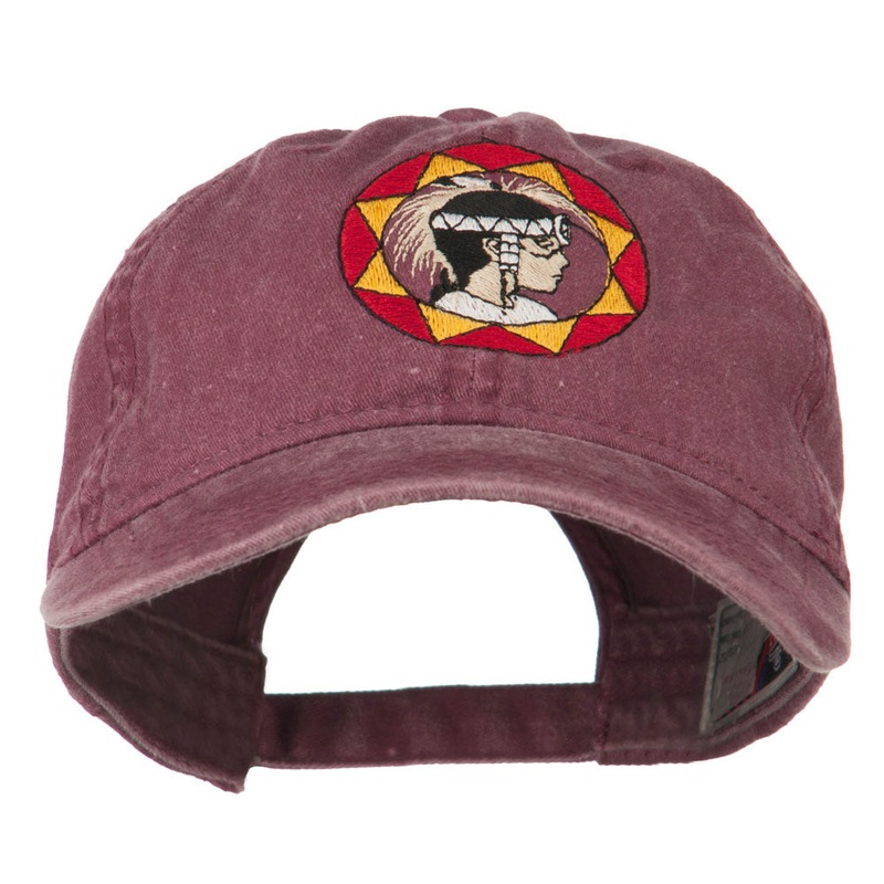 Indian Boy Embroidered Washed Cap Maroon One Size