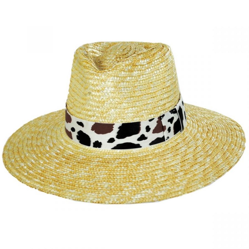 Joanna Wheat Straw Fedora Hat HONEY/CATTLE XS