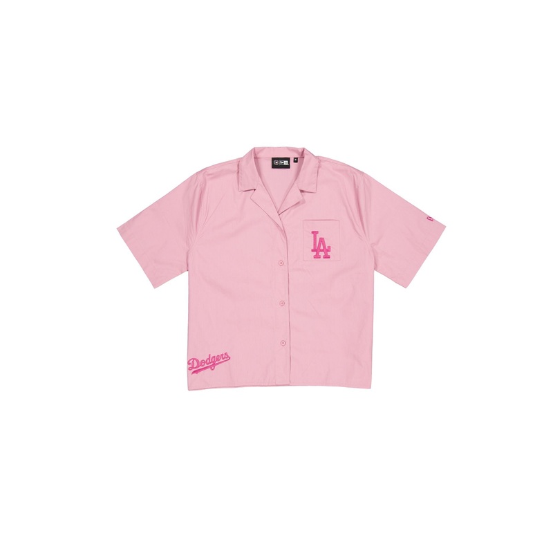 Los Angeles Dodgers Women’s Cosmetic Pink Script Revere T-Shirt XS