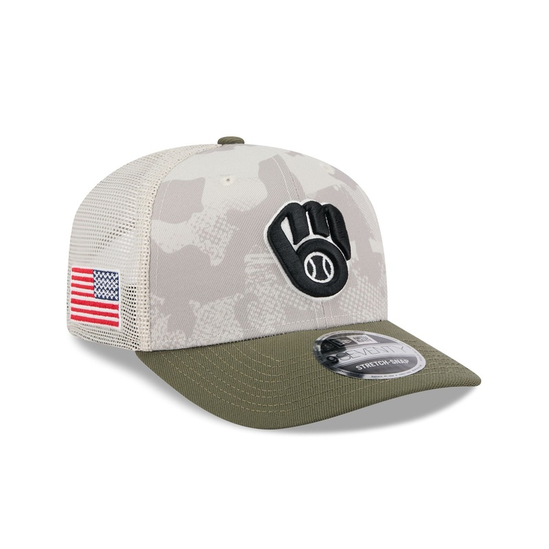 Milwaukee Brewers Armed Forces Day 2025 9SEVENTY Trucker Hat One Size