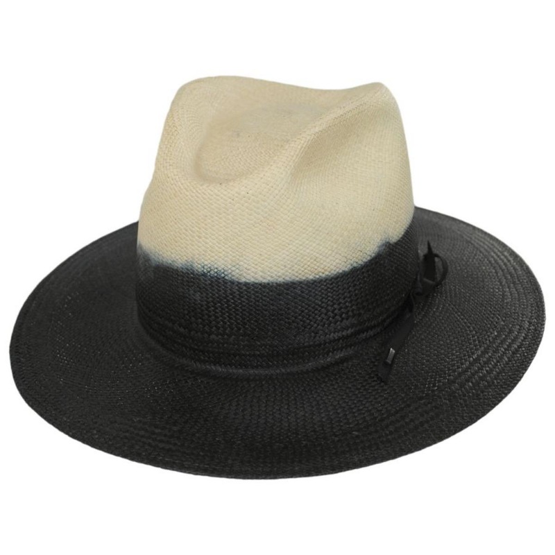 Rask Gradient Panama Straw Fedora Hat BLACK S